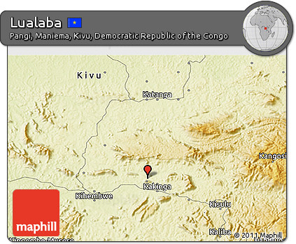 Physical 3D Map of Lualaba