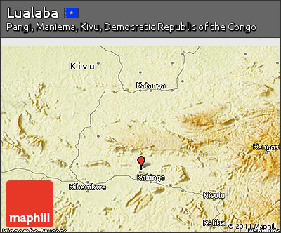 Physical 3D Map of Lualaba