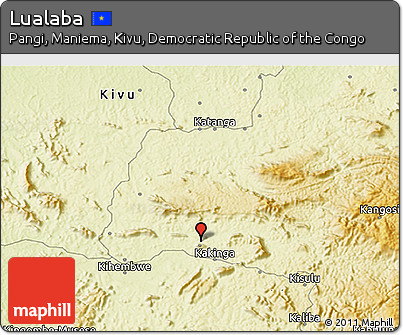 Physical 3D Map of Lualaba