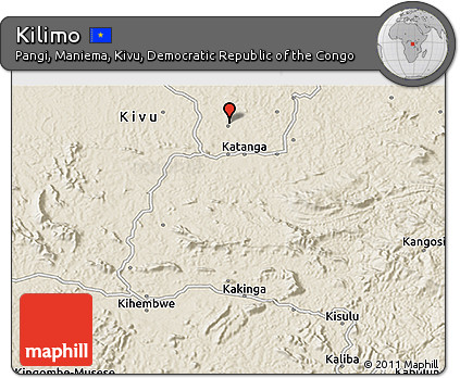 Shaded Relief 3D Map of Kilimo