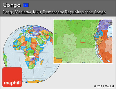 Political Location Map of Gongo