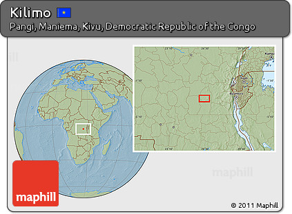 Savanna Style Location Map of Kilimo, hill shading