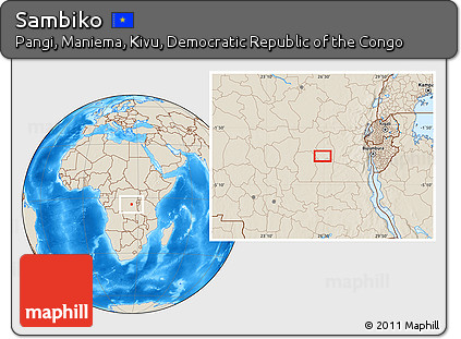 Shaded Relief Location Map of Sambiko