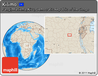 Shaded Relief Location Map of Kilimo