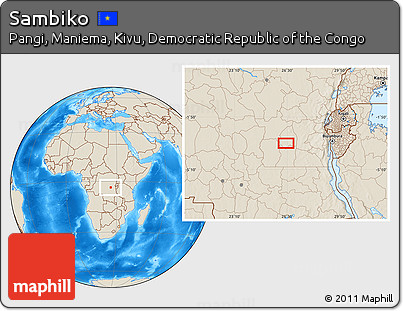 Shaded Relief Location Map of Sambiko
