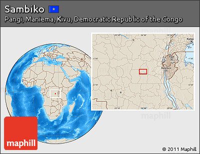 Shaded Relief Location Map of Sambiko