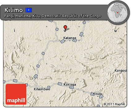 Shaded Relief Map of Kilimo