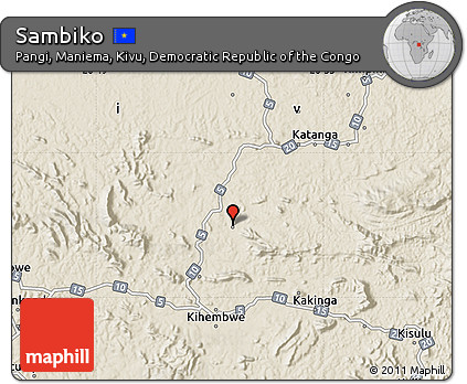Shaded Relief Map of Sambiko