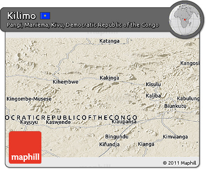 Shaded Relief Panoramic Map of Kilimo