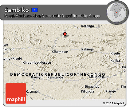 Shaded Relief Panoramic Map of Sambiko
