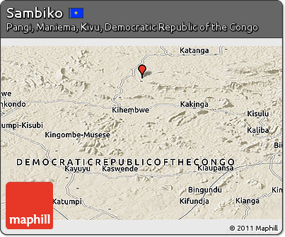 Shaded Relief Panoramic Map of Sambiko