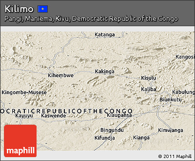Shaded Relief Panoramic Map of Kilimo