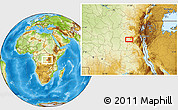 Physical Location Map of the area around 3° 30' 2" S, 27° 16' 29" E