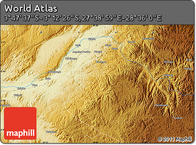 Physical Map of the Area around 3° 30' 2" S, 28° 7' 30" E