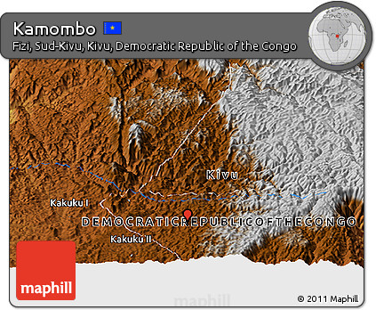 Physical Panoramic Map of Kamombo