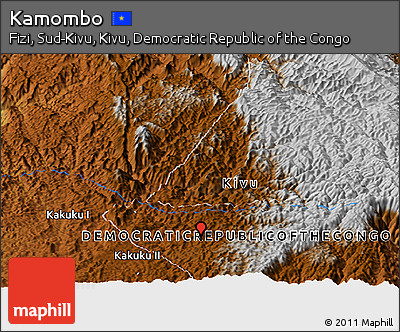 Physical Panoramic Map of Kamombo