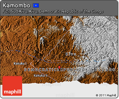 Physical Panoramic Map of Kamombo