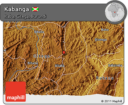 Physical 3D Map of Kabanga