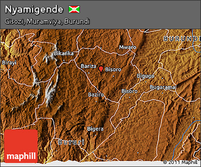 Physical 3D Map of Nyamigende