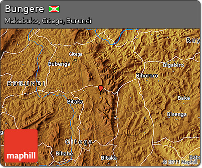 Physical 3D Map of Bungere