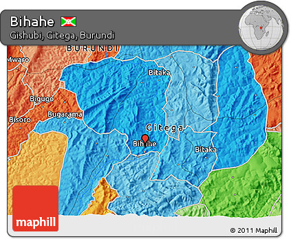 Political 3D Map of Bihahe