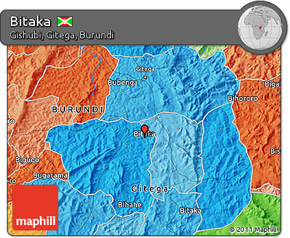 Political 3D Map of Bitaka
