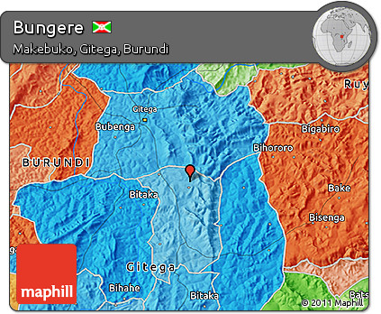 Political 3D Map of Bungere
