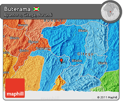 Political 3D Map of Buterama