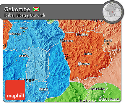 Political 3D Map of Gakombe