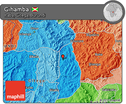 Political 3D Map of Gihamba