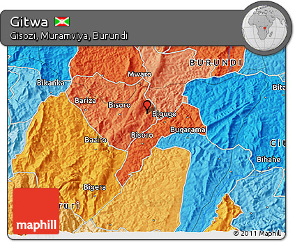 Political 3D Map of Gitwa