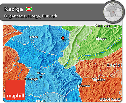 Political 3D Map of Kaziga