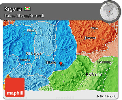 Political 3D Map of Kigera