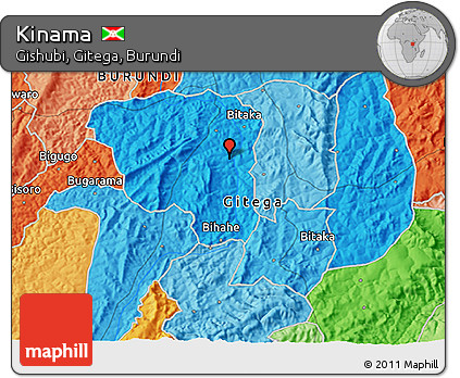 Political 3D Map of Kinama