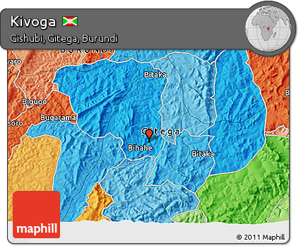 Political 3D Map of Kivoga