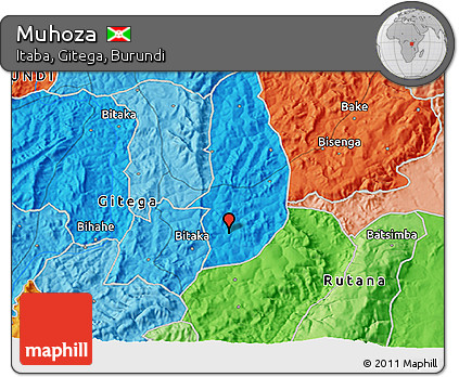 Political 3D Map of Muhoza