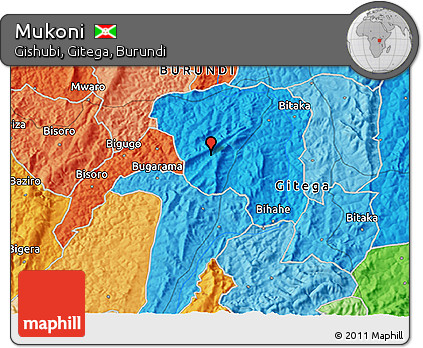 Political 3D Map of Mukoni
