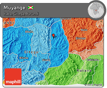 Political 3D Map of Muyange