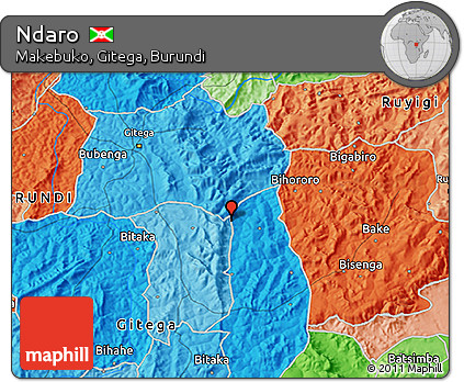 Political 3D Map of Ndaro