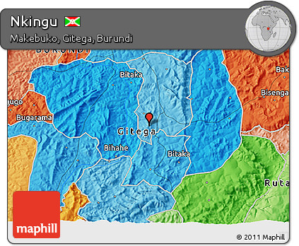 Political 3D Map of Nkingu