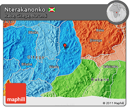 Political 3D Map of Nterakanonko