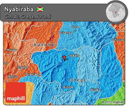 Political 3D Map of Nyabiraba