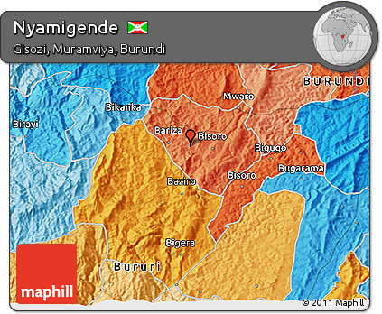 Political 3D Map of Nyamigende