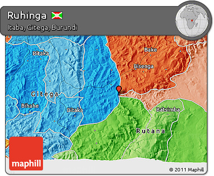 Political 3D Map of Ruhinga