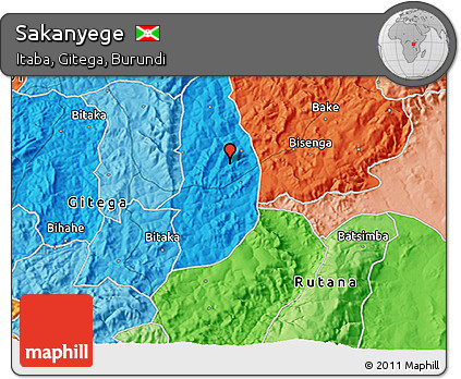 Political 3D Map of Sakanyege