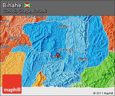 Political 3D Map of Bihahe