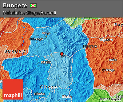 Political 3D Map of Bungere