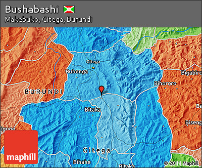 Political 3D Map of Bushabashi
