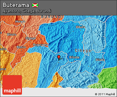 Political 3D Map of Buterama