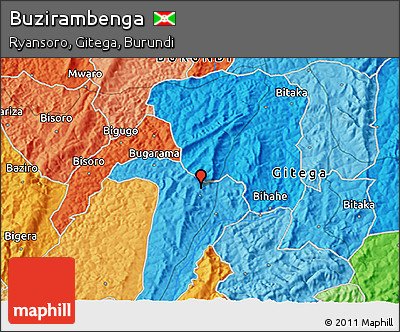 Political 3D Map of Buzirambenga